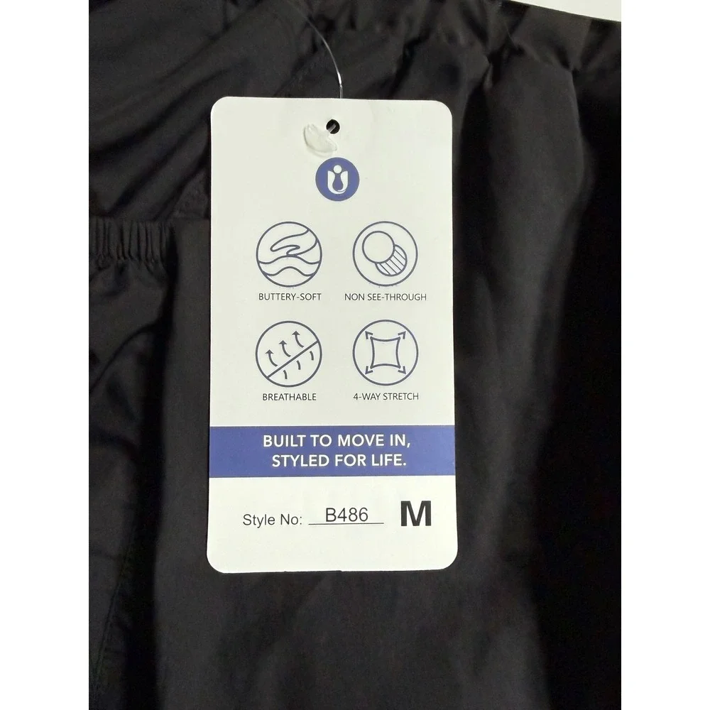 Otos New York Womens‎ Active Shorts Black B486 Smocked Waist Running Gym M NEW